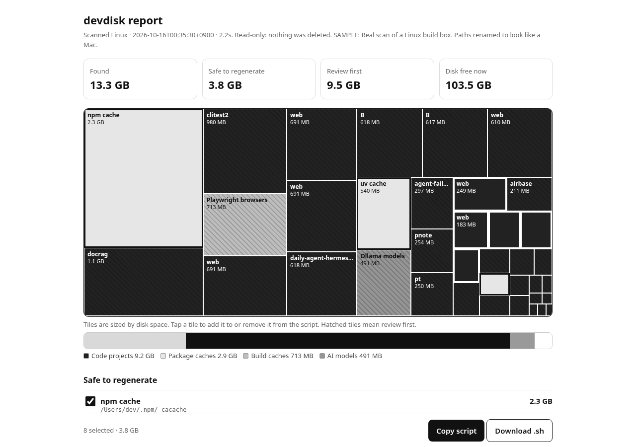 devdisk report